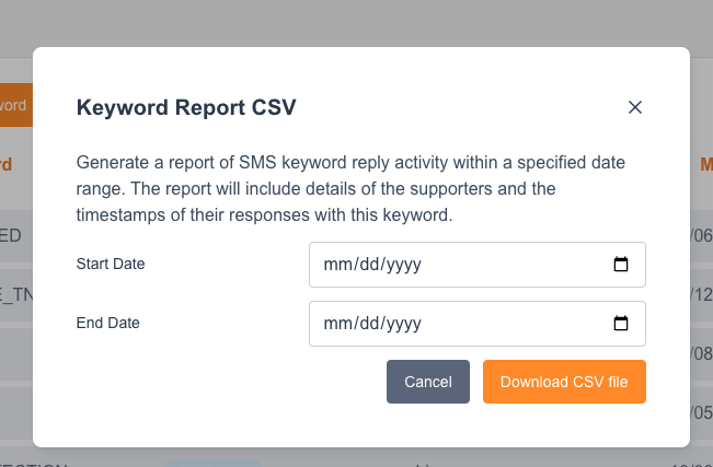 You can generate a report within a specified date range.