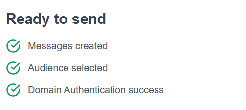 Image showing that the email is ready to send in Engaging Networks
