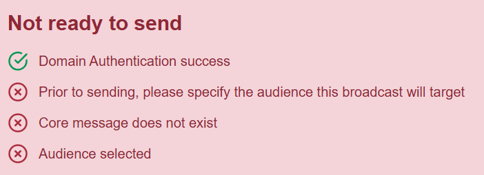 Image showing that the email is not ready to send in Engaging Networks and why