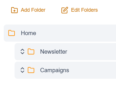 Image of move folders options in Engaging Networks. 