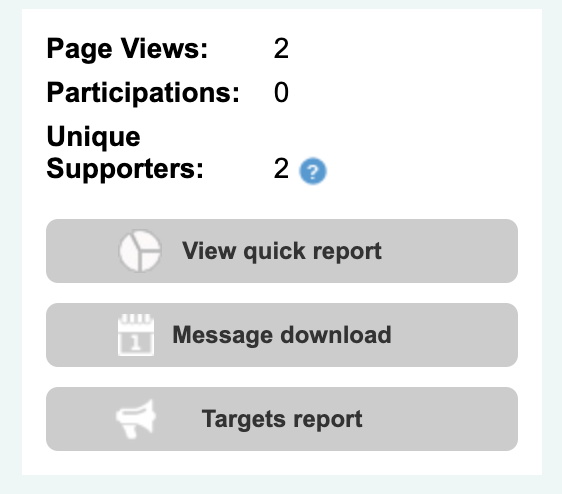 Picture of summary panel for email to target page.