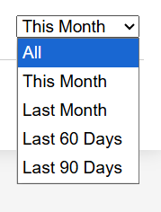 Picture of report time frame dropdown