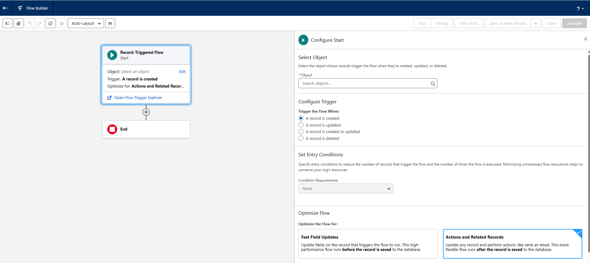 Image of flow builder in sales force
