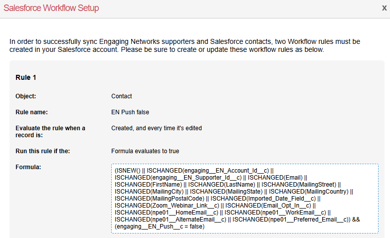 Image of rule 1 formula in Engaging Networks