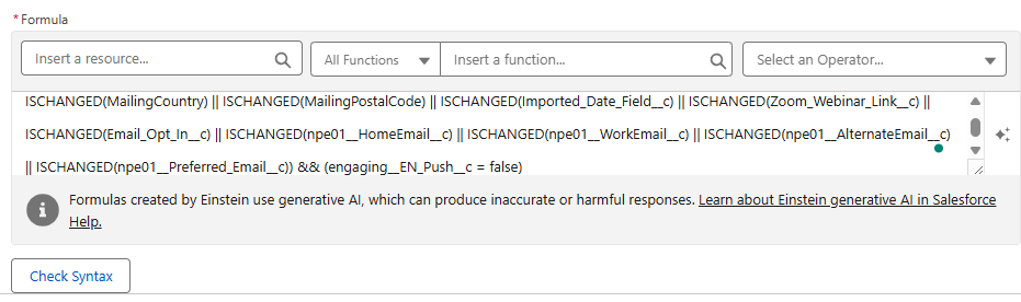 Image of rule 1 added in Salesforce