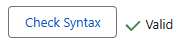 Check Syntax - tick - valid
