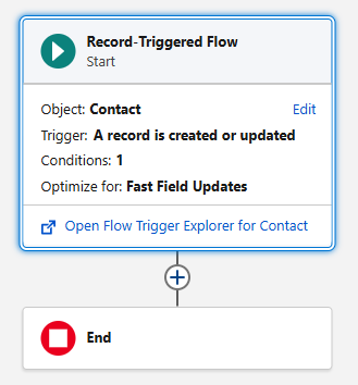 Image of the flow builder in Salesforce