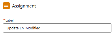 Image of assignments label in Salesforce