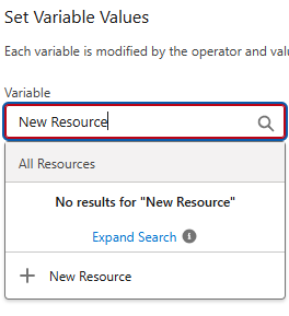Image of set variable values in Salesforce