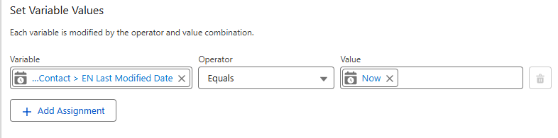 Image of set variable values in Salesforce