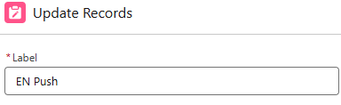 Image of update records label in Salesforce