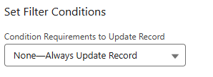 Image of set filder conditions in Salesforce