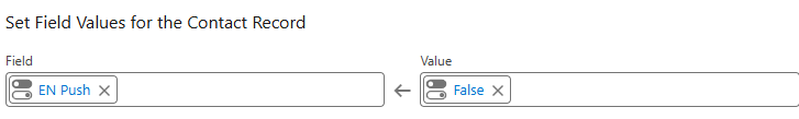 Image of set field values for the contact record in Salesforce