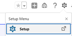 Picture of setup menu in Salesforce