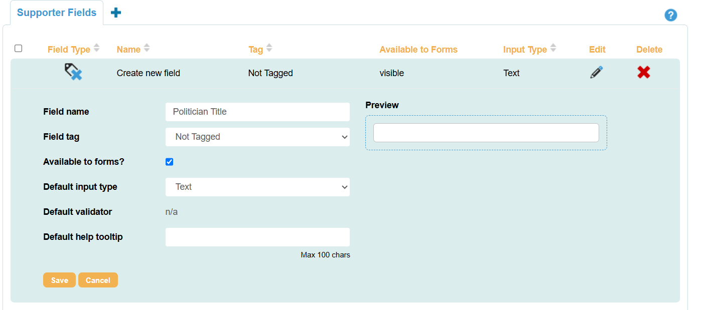 Picture of Engaging Networks New Field Settings