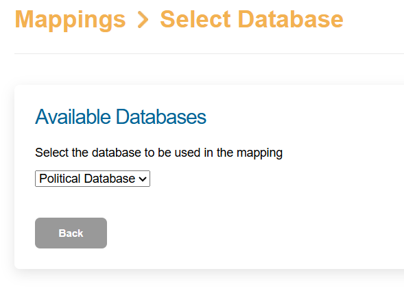 Picture of Engaging Networks database mapping options 