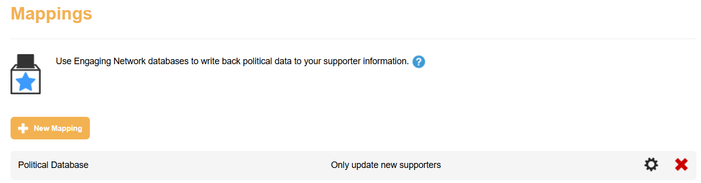 Picture of Engaging Networks setup mappings