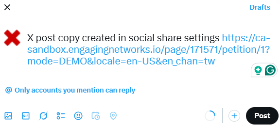 Picture of X post without X card enabled