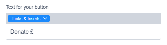 Picture of the button link copy being edited.