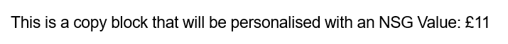 Picture of an NSG ask in an email text block after sending