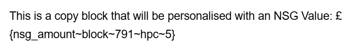 Picture of an NSG ask when building an email text block