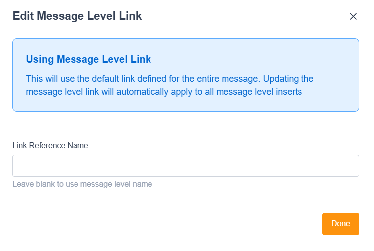 Edit message level link pop-up menu