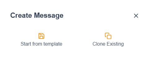 Image of create message from template or existing menu