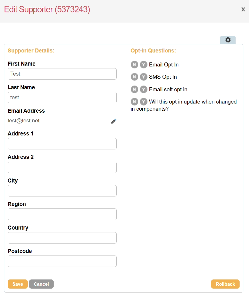 Image of the simple supporter lookup view