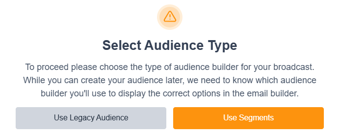 Image of the marketing tools select audience push notiification screen in Engaging Networks