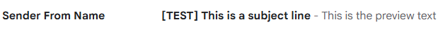 Image of a text subject line and preview text in Gmail 