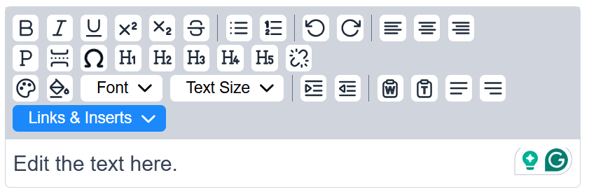 Rich text WYSIWYG editor
