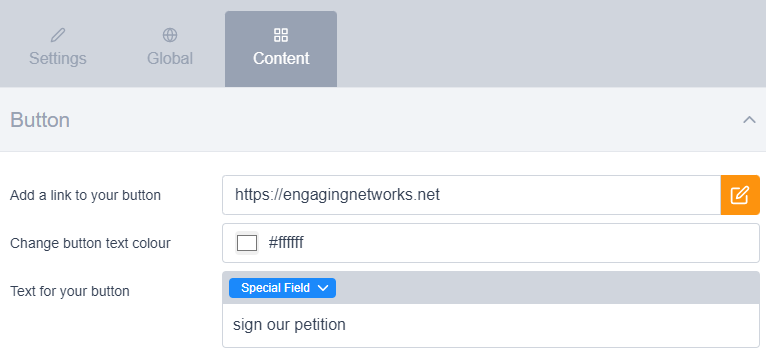 Example of edit button content menu options 