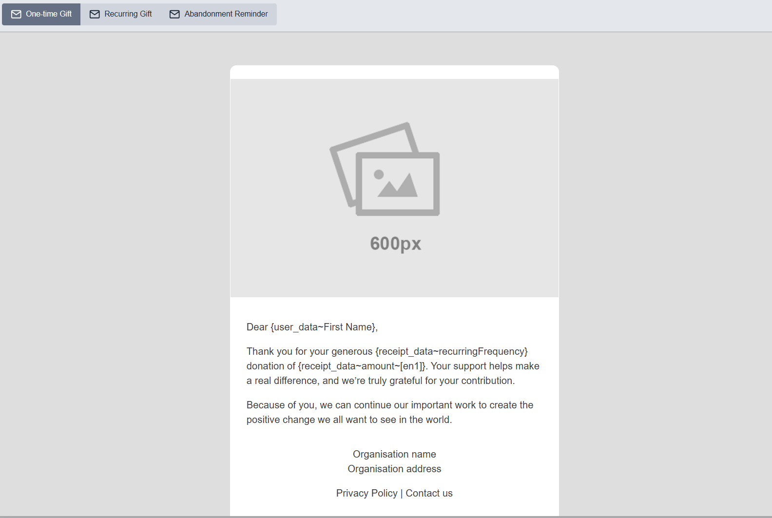 Image of the email editor menu